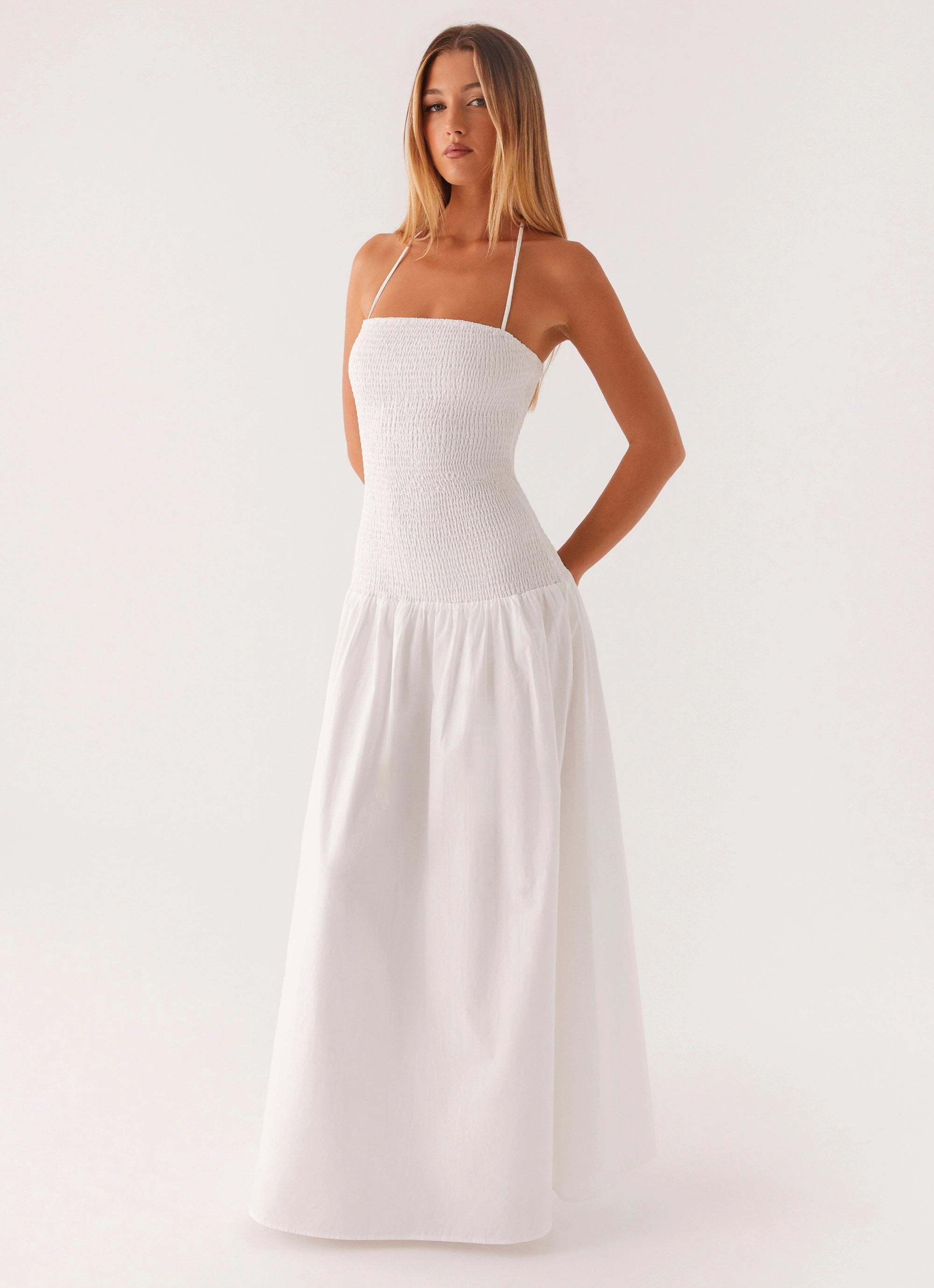 Zahra Maxi Dress - White Bloom Zone Cotton Touch
