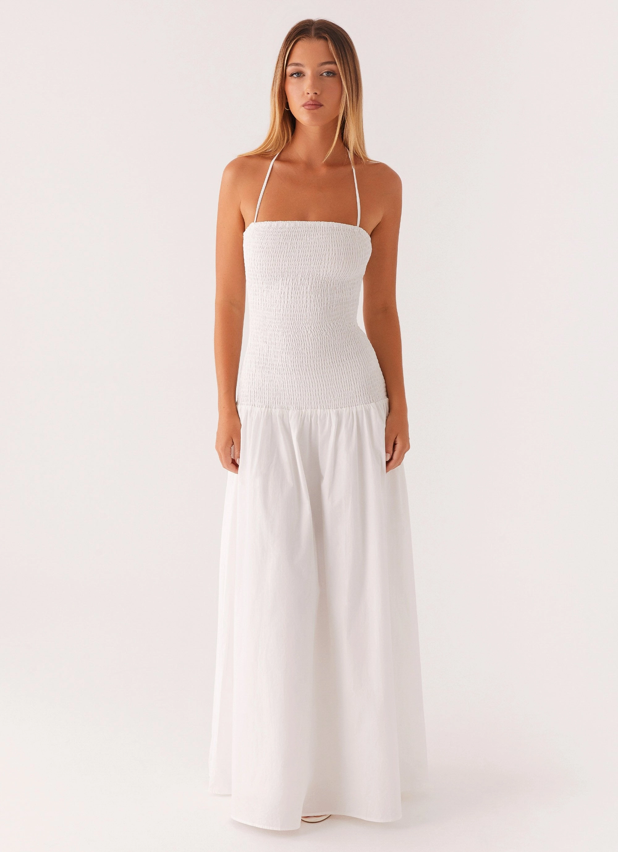 Zahra Maxi Dress - White Vibrant Design