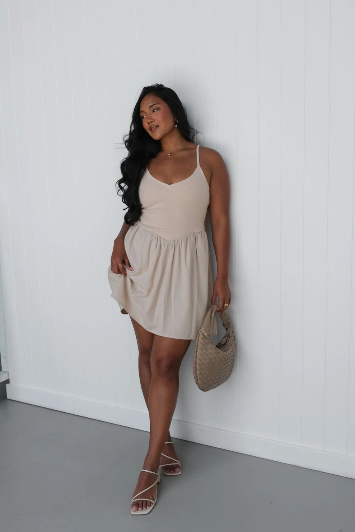 ZAREN MINI DRESS WHEAT Classic Tailoring