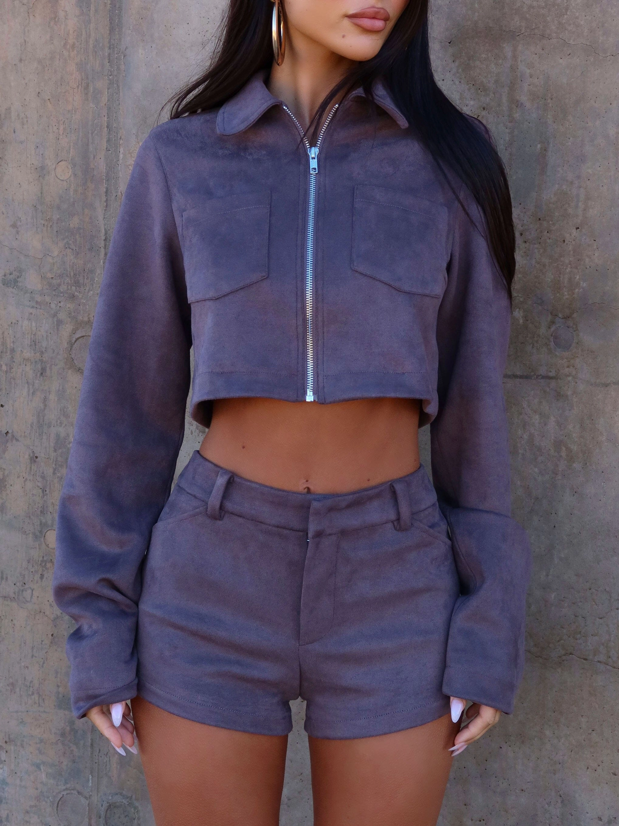 Minimal Aesthetic wrinkle free ZIE JACKET DEEPEST MAUVE