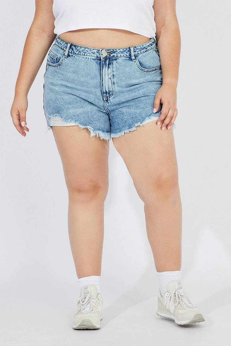 Denim Relaxed Shorts High Rise Comfy Look
