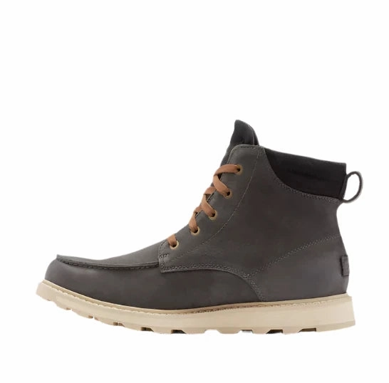 High Traction Rough Terrain Sorel Men's Madison II Waterproof Moc Toe Boot - Coal