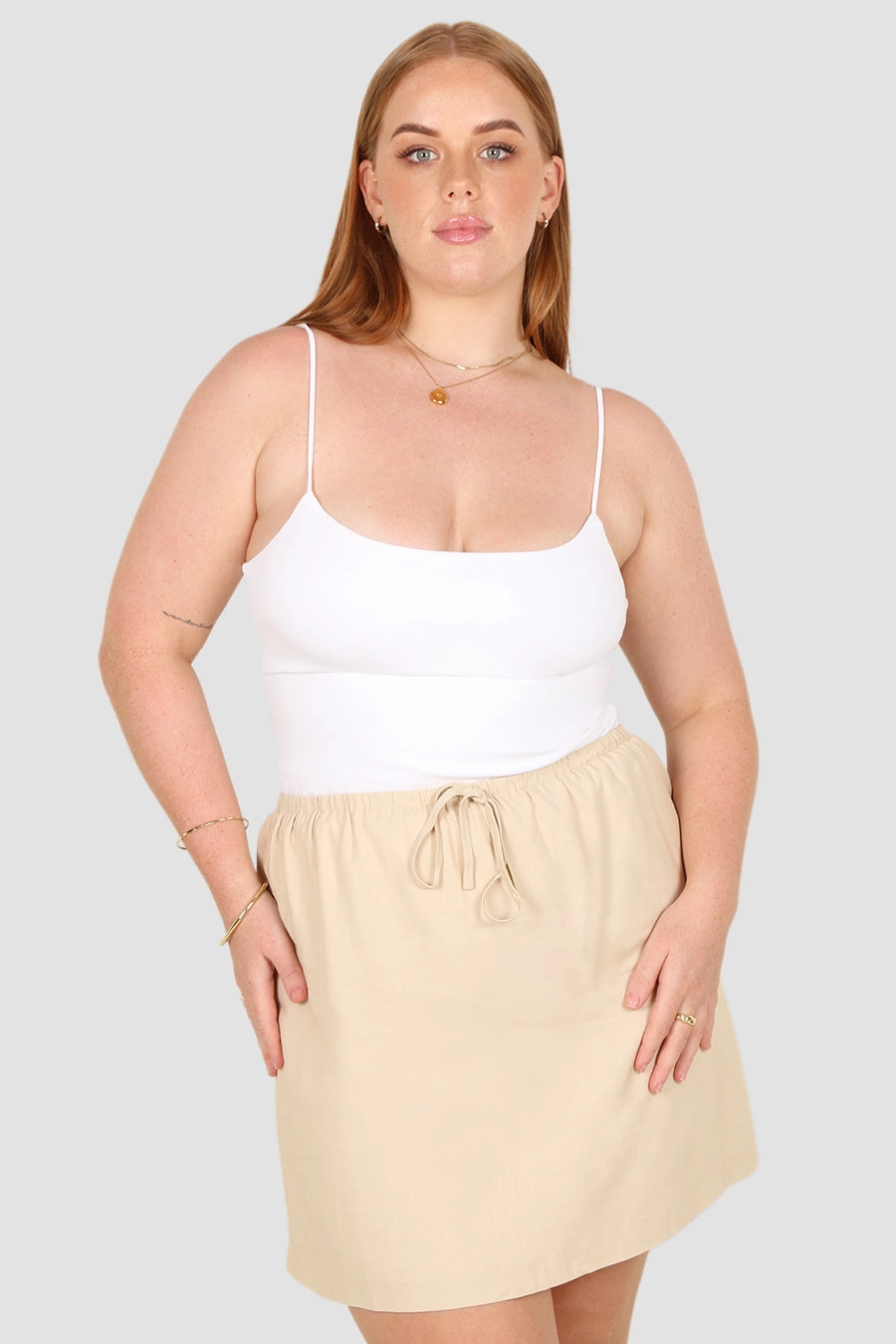 ZOLA LINEN SKIRT NEUTRAL Modern Combo Collaboration Piece